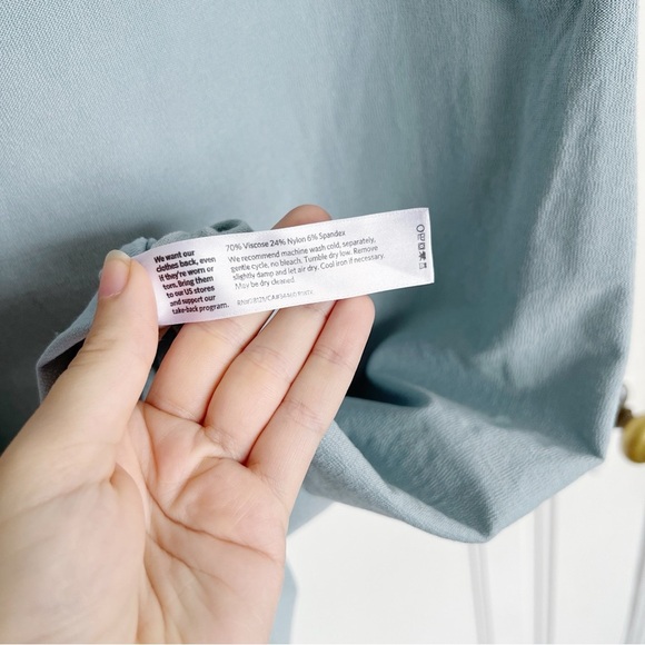 Eileen Fisher • Washable Stretch Crepe Shift Dress boat neck aqua blue - Picture 6 of 10